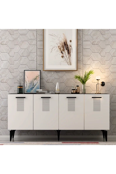 DEMONTE DECOR ASİMO KONSOL ANTRASİT BEYAZ ürün görseli 1