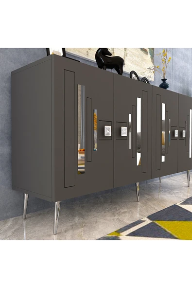 DEMONTE DECOR SEDUNADD (KB150) KONSOL ANTRASİT-GÜMÜŞ - Resim 3