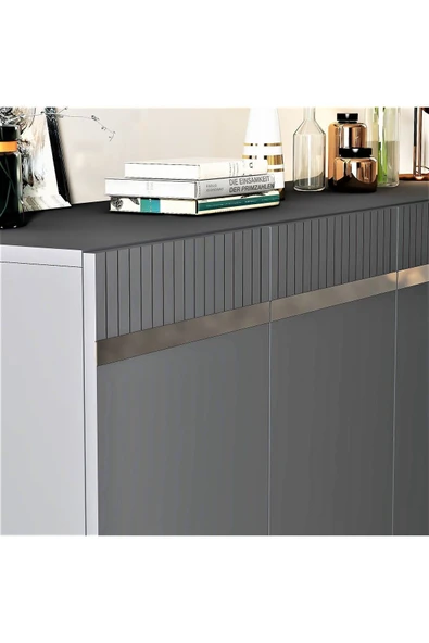 DEMONTE DECOR DEFFNE KONSOL ANTRASİT-GÜMÜŞ - Resim 3