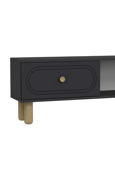 DEMONTE DECOR POLENDD BOHEM TV SEHPASI ANTRASİT-ANTRASİT - Resim 5