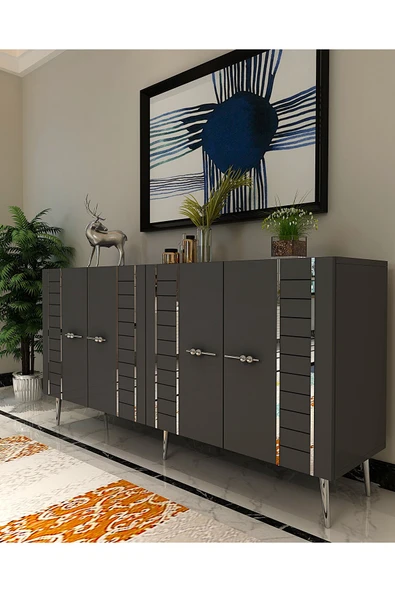 DEMONTE DECOR İMREDD (KB150) KONSOL ANTRASİT-GÜMÜŞ - Resim 2