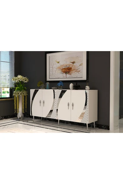 DEMONTE DECOR HOOKDD (KB150) KONSOL BEYAZ-GÜMÜŞ - Resim 2