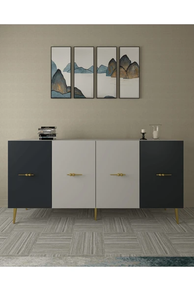 DEMONTE DECOR LOOPDD (KB150) KONSOL BEYAZ-ANTRASİT ürün görseli