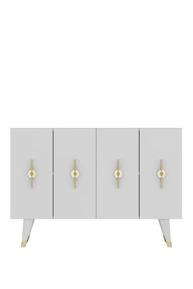 DEMONTE DECOR Quartdd (KM120) Konsol , Çok Amaçlı Dolap - Beyaz Altın (RAMADA KULP) - 3