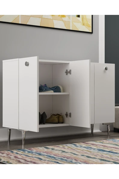 DEMONTE DECOR BETTYDD AYAKKABILIK BEYAZ-BEYAZ-GÜMÜŞ ürün görseli