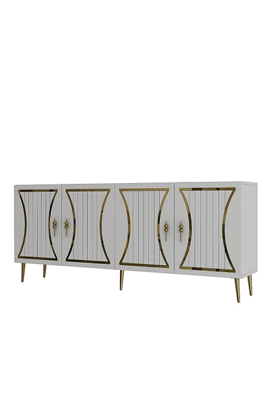 DEMONTE DECOR TEANDD (KB150) KONSOL BEYAZ-ALTIN - Resim 4