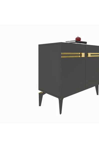 DEMONTE DECOR HAYATDD (KB150) KONSOL ANTRASİT-ALTIN - Resim 5