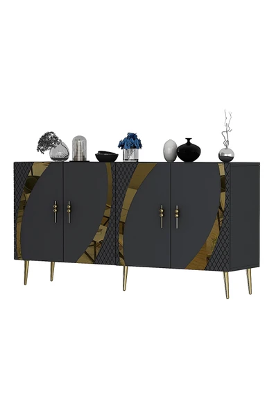 DEMONTE DECOR HOOKDD (KB150) KONSOL ANTRASİT-ALTIN - 4