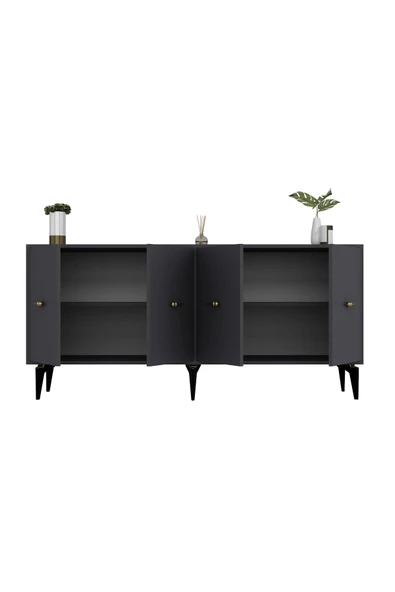 DEMONTE DECOR Sinta 180 Cm Konsol (KX180) Antrasit-antrasit - Resim 6