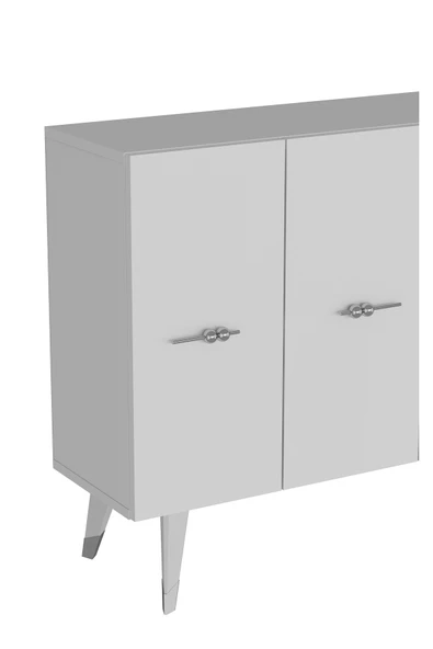DEMONTE DECOR Quartdd (KM120) Konsol , Çok Amaçlı Dolap - Beyaz-gümüş (SALKIM KULP) - 5