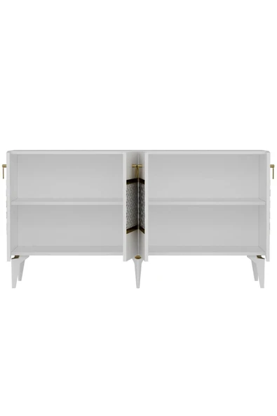 DEMONTE DECOR İPEK KONSOL BEYAZ ALTIN - Resim 5