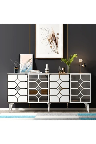 DEMONTE DECOR IRMAAK KONSOL BEYAZ-GÜMÜŞ ürün görseli