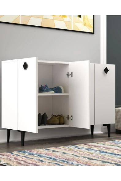 DEMONTE DECOR MOREDD AYAKKABILIK BEYAZ-BEYAZ-SİYAH - 1