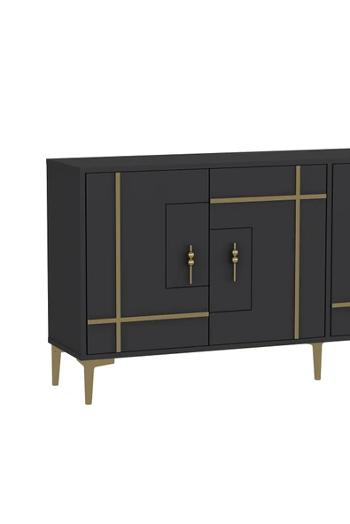 DEMONTE DECOR SİMGEDD (KX180) KONSOL ANTRASİT-ALTIN - Resim 5