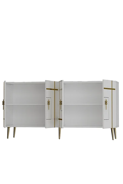 DEMONTE DECOR LİNEDD (KB150) KONSOL BEYAZ-ALTIN - Resim 8