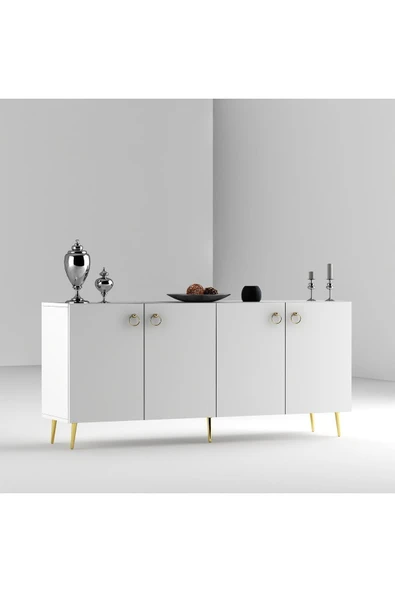 DEMONTE DECOR DROP KONSOL BEYAZ-ALTIN - 5