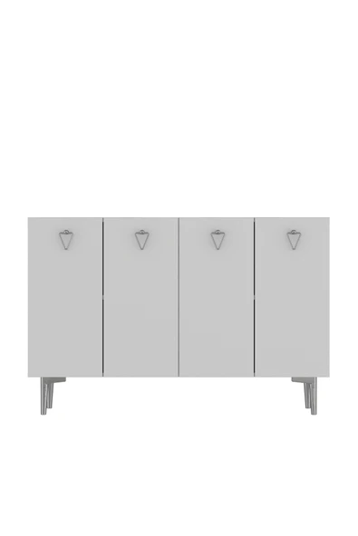 DEMONTE DECOR LEYLADD (KM120) MUTFAK KİLER DOLABI BEYAZ-BEYAZ-GÜMÜŞ - Resim 2