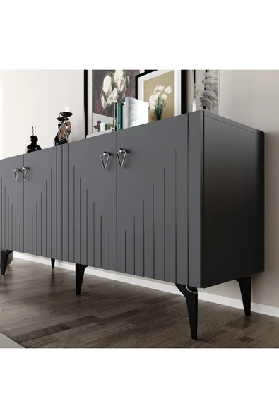 DEMONTE DECOR MEDA KONSOL ANTRASİT-GÜMÜŞ - Resim 4