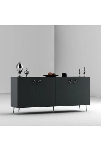 DEMONTE DECOR DROP KONSOL ANTRASİT-GÜMÜŞ - Resim 4