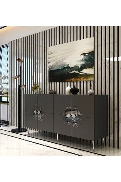 DEMONTE DECOR NİDADH (KB150) KONSOL ANTRASİT GÜMÜŞ - Resim 2