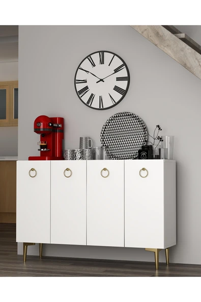 DEMONTE DECOR EFESDD KAHVE KÖŞESİ BEYAZ-BEYAZ-ALTIN ürün görseli