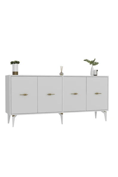 DEMONTE DECOR Sinta 180 Cm Konsol (KX180) Beyaz-beyaz - Resim 4