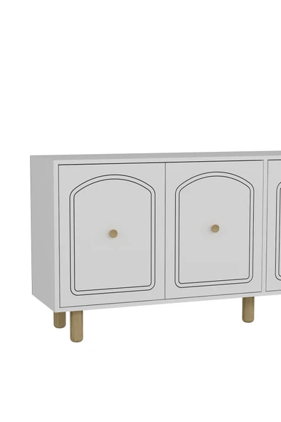 DEMONTE DECOR HAZALDD (KX180) BOHEM KONSOL - BEYAZ BEYAZ - Resim 5