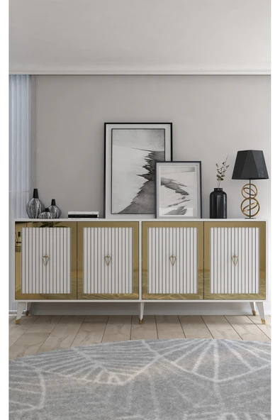 DEMONTE DECOR BENNERDD (KX180) KONSOL BEYAZ-BEYAZ-ALTIN ürün görseli