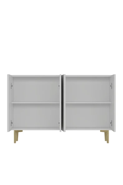 DEMONTE DECOR LEYLADD (MK120) OFİS EVRAK DOLABI BEYAZ-BEYAZ-ALTIN - 5