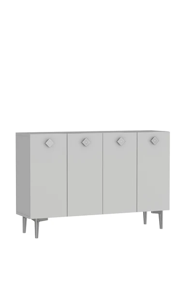 DEMONTE DECOR MOREDD MUTFAK KİLER DOLABI BEYAZ-BEYAZ-GÜMÜŞ - Resim 3