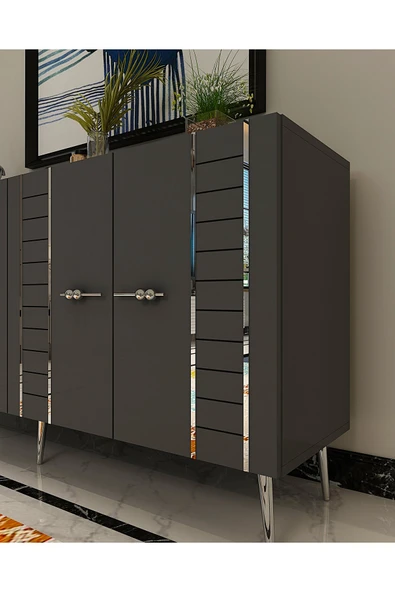 DEMONTE DECOR İMREDD (KB150) KONSOL ANTRASİT-GÜMÜŞ - Resim 3