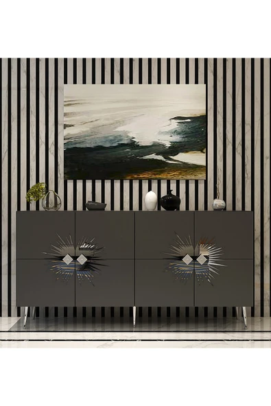 DEMONTE DECOR NİDADH (KB150) KONSOL ANTRASİT GÜMÜŞ ürün görseli