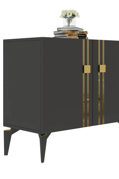 DEMONTE DECOR BAHARDD (KB150) KONSOL ANTRASİT-ALTIN - Resim 5