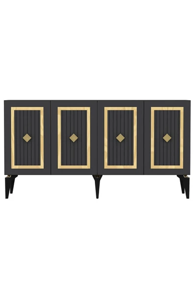 DEMONTE DECOR NORRA KONSOL ANTRASİT-ALTIN - Resim 5