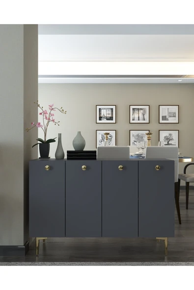 DEMONTE DECOR BETTYDD (KM120) KONSOL ANTRASİT-ANTRASİT-ALTIN ürün görseli