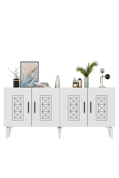 DEMONTE DECOR Shumen Konsol Beyaz-beyaz - Resim 6