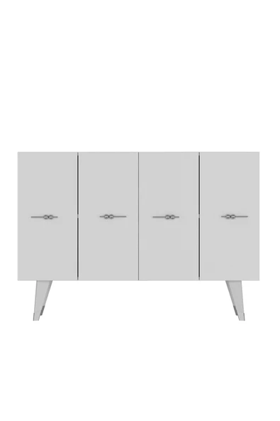 DEMONTE DECOR Quartdd (KM120) Konsol , Çok Amaçlı Dolap - Beyaz-gümüş (SALKIM KULP) - 3