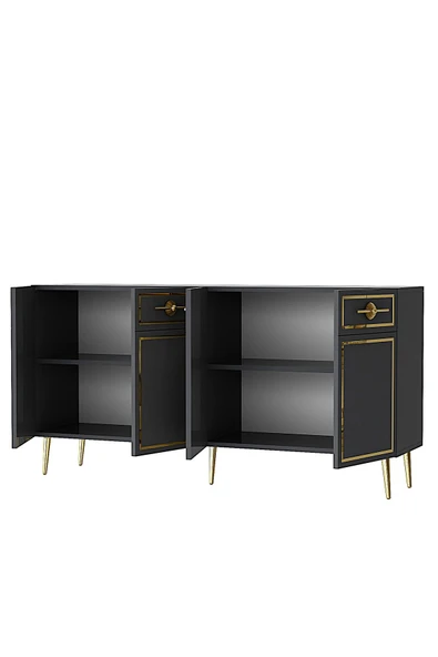 DEMONTE DECOR BELLYDD (KB150) KONSOL ANTRASİT-ALTIN - Resim 5