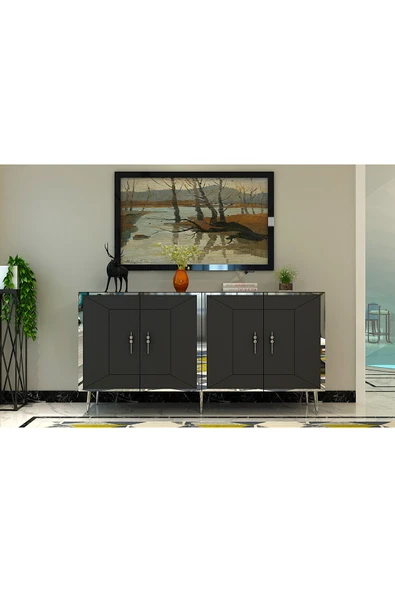 DEMONTE DECOR ARNODD (KB150) KONSOL ANTRASİT-GÜMÜŞ ürün görseli 1