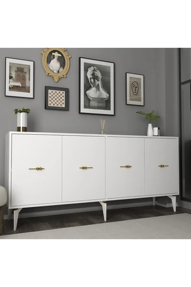 DEMONTE DECOR Sinta 180 Cm Konsol (KX180) Beyaz-beyaz - Resim 2