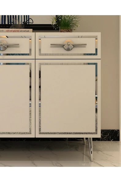 DEMONTE DECOR BELLYDD (KB150) KONSOL BEYAZ-GÜMÜŞ - Resim 3