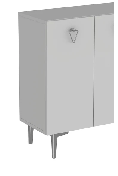 DEMONTE DECOR LEYLADD (KM120) MUTFAK KİLER DOLABI BEYAZ-BEYAZ-GÜMÜŞ - Resim 4