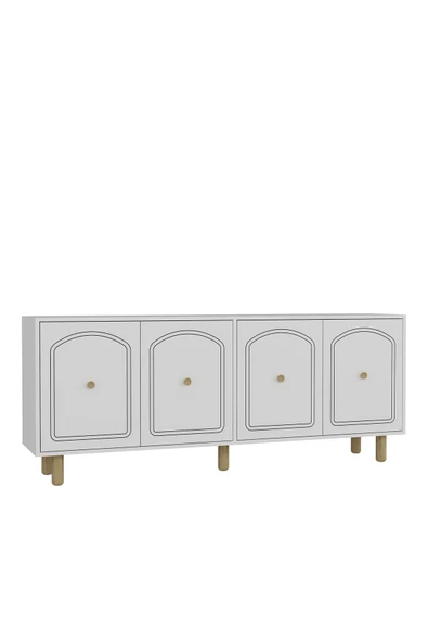 DEMONTE DECOR HAZALDD (KX180) BOHEM KONSOL - BEYAZ BEYAZ - Resim 4