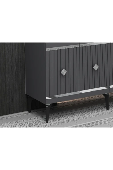 DEMONTE DECOR LENORRA KONSOL ANTRASİT-GÜMÜŞ - 3