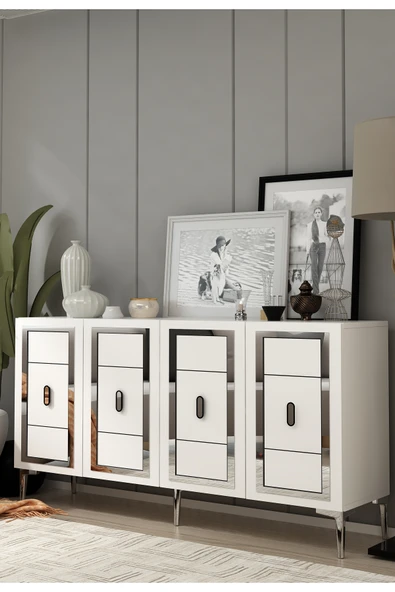 DEMONTE DECOR ORİONDD (KB150) KONSOL BEYAZ-GÜMÜŞ - Resim 2