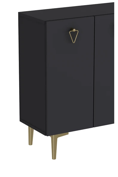 DEMONTE DECOR LEYLADD (KM120) MUTFAK KİLER DOLABI ANTRASİT-ANTRASİT-ALTIN - Resim 4