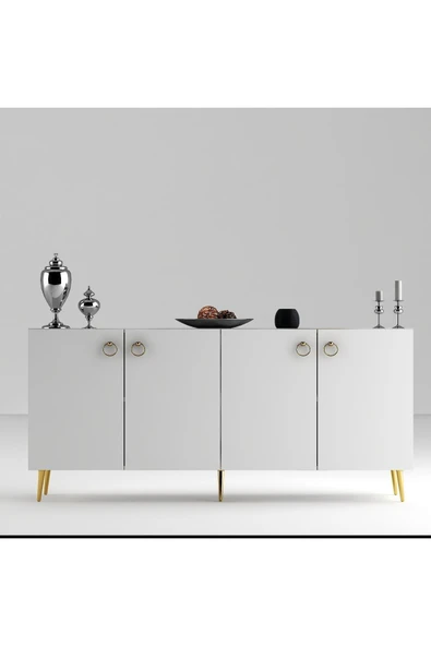 DEMONTE DECOR DROP KONSOL BEYAZ-ALTIN - 6
