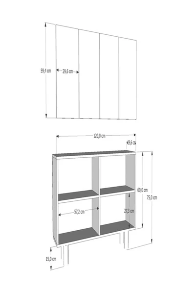 DEMONTE DECOR İLAYDD BOHEM MUTFAK KİLER DOLABI ANTRASİT-ANTRASİT-BEYAZ - 6