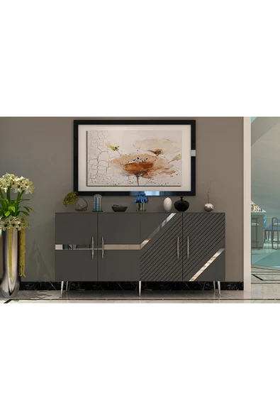 DEMONTE DECOR FUGADD (KB150) KONSOL ANTRASİT-GÜMÜŞ ürün görseli 1