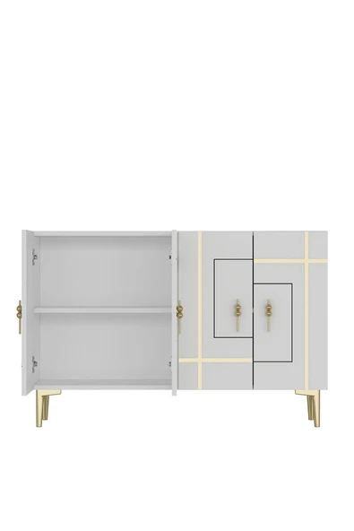 DEMONTE DECOR SİNADD (KM120) KONSOL BEYAZ ALTIN - Resim 6